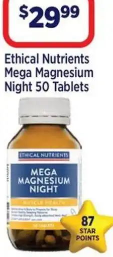 Star Discount Chemist Ethical Nutrients Mega Magnesium Night offer