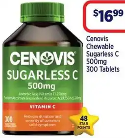 Star Discount Chemist Cenovis Chewable Sugarless C offer