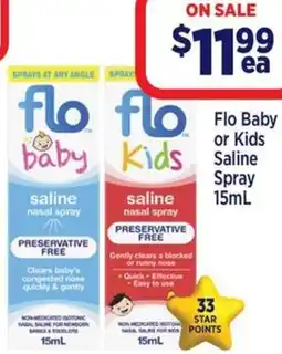 Star Discount Chemist Flo Baby or Kids saline nasal spray offer