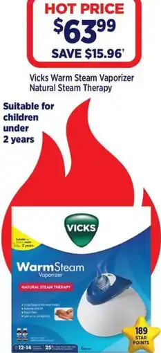 Star Discount Chemist Vicks Warm Steam Vaporizer Natural Steam Therapy offer