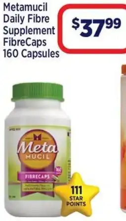 Star Discount Chemist Metamucil Daily Fibre Supplement FibreCaps offer