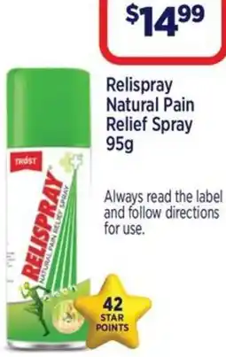 Star Discount Chemist Relispray Natural Pain Relief Spray offer