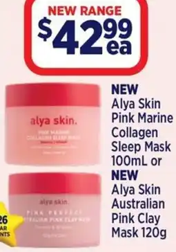 Star Discount Chemist Alya skin pink marine collagen sleep mask or new alya skin australian Pink Clay offer