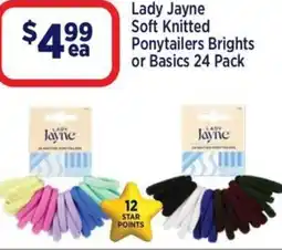 Star Discount Chemist Lady Jayne Soft Knitted Ponytailers Brights or Basics offer