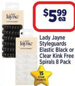Star Discount Chemist Lady Jayne Styleguards Elastic Black or Clear Kink Free Spirals offer