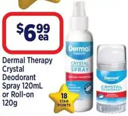 Star Discount Chemist Dermal therapy crystal deodorant spray or Roll-on offer
