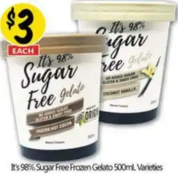 NQR It's 98% Sugar Free Frozen Gelato offer