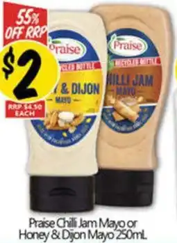 NQR Praise chilli jam mayo or honey & dijon mayo offer