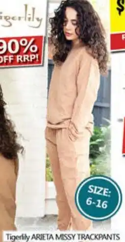NQR Tigerlily arieta missy trackpants offer