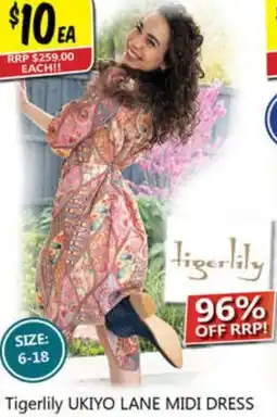 NQR Tigerlily ukiyo lane midi dress offer