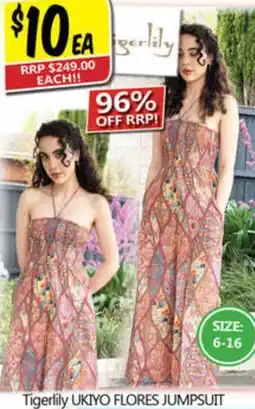 NQR Tigerlily ukiyo flores jumpsuit offer