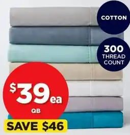 Spotlight KOO 300 Thread Count Cotton Individual Sheets DB offer