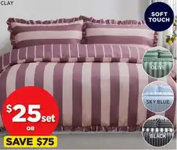 Spotlight EMERALD HILL Washed Sailor Stripe Ruffle Quilt Cover Set Set offer