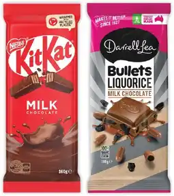 IGA Nestlé 118‑180g or Darrell Lea 160‑180g Chocolate Block Selected Varieties offer