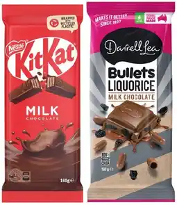 IGA Nestlé 118‑180g or Darrell Lea 160‑180g Chocolate Blocks Selected Varieties offer