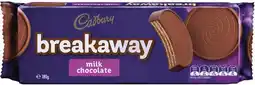 IGA Cadbury Breakaway Milk Chocolate Biscuits 180g offer