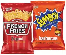 IGA French Fries 175g or Samboy Potato Chips 150‑175g Selected Varieties offer