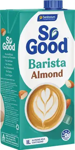IGA Sanitarium So Good Barista Oat Milk or Almond Milk 1 Litre offer