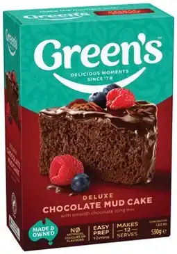 IGA Green’s Baking Mix 380‑630g or Deluxe Choc Chip Buttermilk Pancake Shake 335g Selected Varieties offer