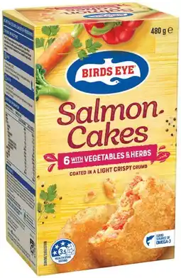 IGA Birds Eye Salmon Cakes with Vegetables & Herbs 480g offer