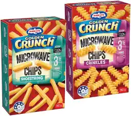 IGA Birds Eye Golden Crunch Microwave Chips 140g Selected Varieties offer