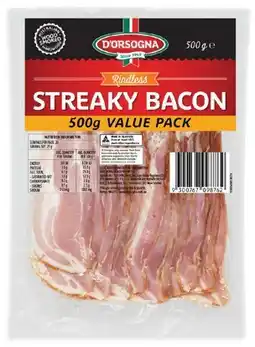 IGA D’Orsogna Premium Streaky Bacon 500g offer