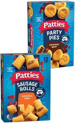 IGA Patties Party Pies, Sausage Rolls, Pasties or Quiches 12 Pack Selected Varieties offer