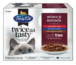 IGA Fussy Cat Twice as Tasty Wet Cat Food 12x80g Selected Varieties offer