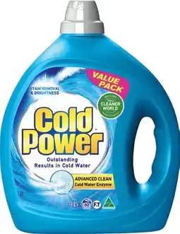 IGA Cold Power Laundry Liquid 4 Litre Selected Varieties offer