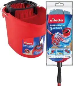 IGA Vileda Super Mocio Power Press Bucket & Wringer 1 Pack or 3 Action Mop 1 Pack offer