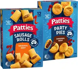 IGA Patties Party Pies, Sausage Roll or Pasties 12 Pack offer