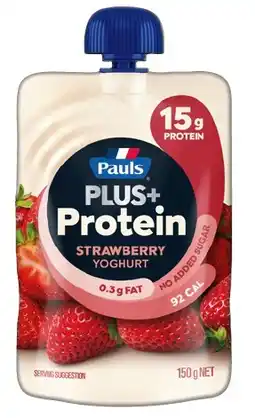 IGA Pauls Plus+ Protein Yoghurt Pouch 150g Selected Varieties offer