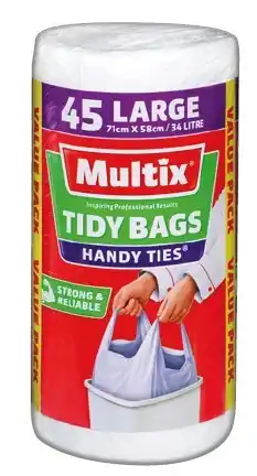 IGA Multix Bags Handy Ties Large Tidy Bags 45 Pack offer
