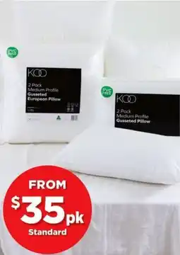 Spotlight KOO Gusseted Medium Profile 2 Pack Pillows offer