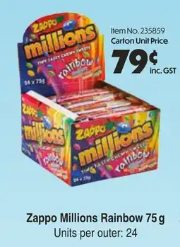 C-Store Distribution Zappo Millions Rainbow offer