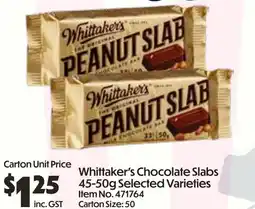C-Store Distribution Whittaker's Chocolate Slabs offer
