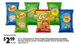 C-Store Distribution CC's, Cheezels or Thins Chips offer