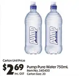 C-Store Distribution Pump Pure Water offer
