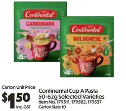C-Store Distribution Continental Cup A Pasta offer