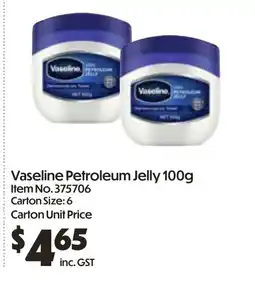C-Store Distribution Vaseline Petroleum Jelly offer