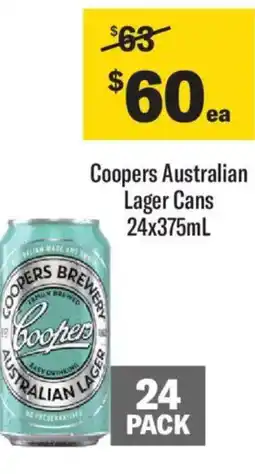 Liquorland Coopers Australian Lager Cans offer
