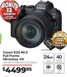 Teds Cameras Canon EOS R6 II Full Frame Mirrorless Kit offer