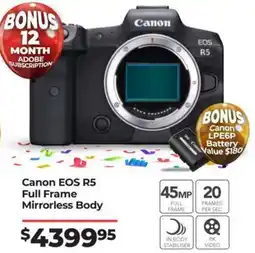 Teds Cameras Canon EOS R5 Full Frame Mirrorless Body offer