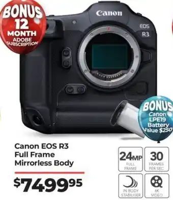 Teds Cameras Canon EOS R3 Full Frame Mirrorless Body offer