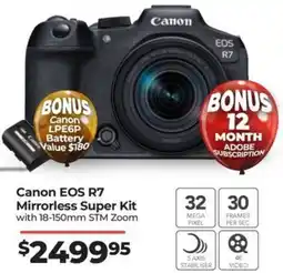 Teds Cameras Canon EOS R7 Mirrorless Super Kit offer