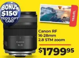 Teds Cameras Canon RF 16-28mm 2.8 STM zoom offer