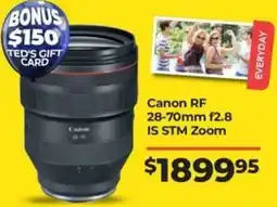Teds Cameras Canon RF 28-70mm f2.8 IS STM Zoom offer