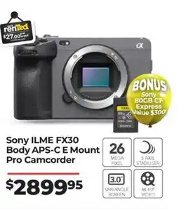 Teds Cameras Sony ILME FX30 offer