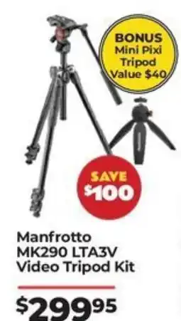 Teds Cameras Manfrotto MK290 LTA3V Video Tripod Kit offer