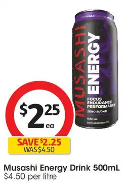 Coles Musashi Energy Drink offer